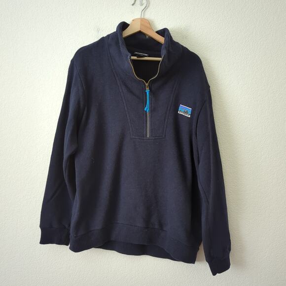 Patagonia Mens Woolie Fleece Pullover Sweater Navy Blue Heavy Wool Cotton L RARE - Picture 4 of 6